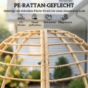 Munakujuline PE-rotangist aiatugitool taburetiga, beež