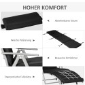 Kokkupandav lamamistool 7-asendilise seljatoe ja patjadega, must, 165 kg