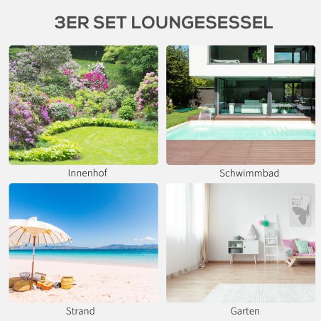 Aialounge'i komplekt 2 lamamistooli ja abilauaga, must