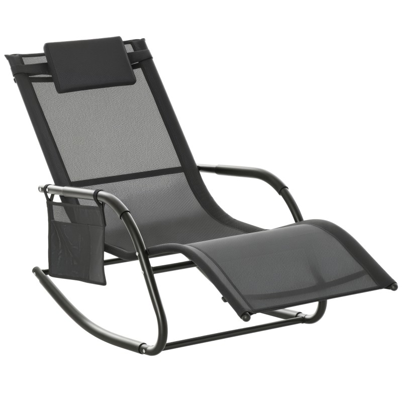 Metallist võrkkiiktool aiatool, must ja helehall, 150 × 62 × 88 cm