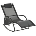 Metallist võrkkiiktool aiatool, must ja helehall, 150 × 62 × 88 cm