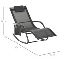 Metallist võrkkiiktool aiatool, must ja helehall, 150 × 62 × 88 cm