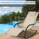 Metallist võrkkiiktool-aialamamistool, 150 × 62 × 88 cm, beež