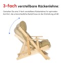 Reguleeritava seljatoega lõõgastustool, puitraam, kuni 120 kg, pruun