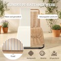 S-kujuline polürotangist aiatool padja ja terasraamiga