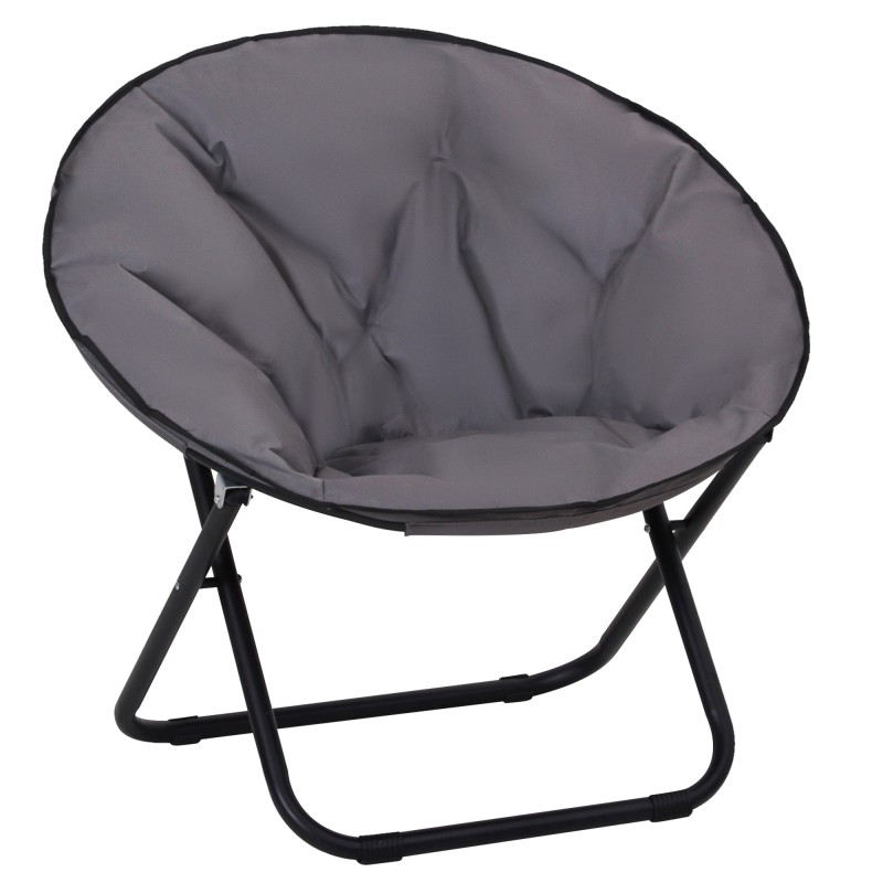Kokkupandav polsterdatud matkatool Moonchair, kuni 120 kg, hall