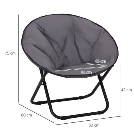 Kokkupandav polsterdatud matkatool Moonchair, kuni 120 kg, hall