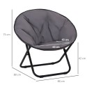 Kokkupandav polsterdatud matkatool Moonchair, kuni 120 kg, hall