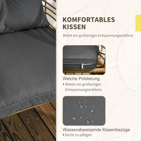 3-osaline bistrookomplekt: 1 abilaud ja 2 tooli, ilmastikukindel, liiv ja tumehall