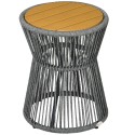 Boho-stiilis ilmastikukindel PE-rotangist aialaud, 39 × 39 × 49 cm, must ja naturaalne