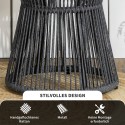 Boho-stiilis ilmastikukindel PE-rotangist aialaud, 39 × 39 × 49 cm, must ja naturaalne