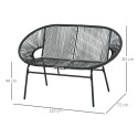Rotangist lõõgastustool boho-stiilis, 132 × 72 × 83 cm, must