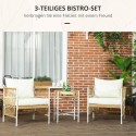 3-osaline PE-rotangist bistrookomplekt 72 × 66 × 64 cm, kollane ja kreem