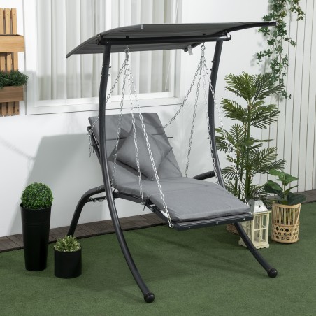 Ripplamamistool kallutatava katuse, istmepadja ja peatoega, tumehall