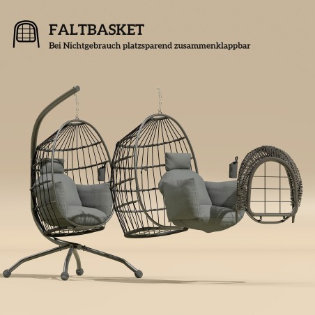 Rippuv kokkupandava korvistme, padja, peatoe ja topsihoidjaga kiiktool, must