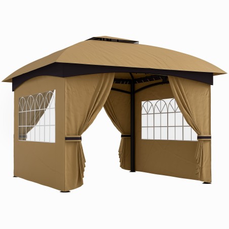 Aiapaviljon 3,4 x 3,4 m, ventilatsioonikatuse ja kaarakendega, beež