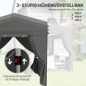 2,5 × 2,5 m külgseinte ja transpordikotiga aiatelk, UPF50+, tumehall