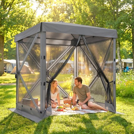 Kokkupandav hüpikpaviljon 1,85 × 1,85 m, 4 võrkküljega ja UV-kaitsega