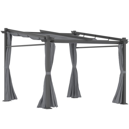 Pergola pikendatava katuse ja kinnitustarvikutega, 2,97 × 2,95 × 2,3 m