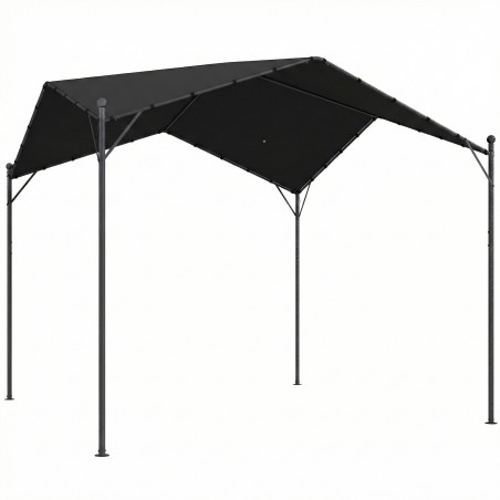 Vihmakindel pergola 3 × 3 m viilkatuse ja kolmnurksete tugedega
