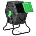 Pöörlev komposter 65 l, 24 ventilatsiooniava, roheline-must