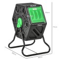 Pöörlev komposter 65 l, 24 ventilatsiooniava, roheline-must