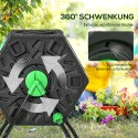 Pöörlev komposter 65 l, 24 ventilatsiooniava, roheline-must
