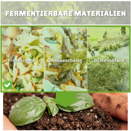 240-liitrine kolmnurkne aiakomposter 3 uksega, must