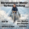 Juhtmevaba 20 V lehepuhur 2 aku ja laadijaga, puhumiskiirus 162,7 km/h