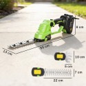2-ühes akuga heki- ja põõsalõikur, lõikepikkused 20/10 cm, laadija