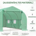 Kilekasvuhoone rullitava ukse ja 6 võrguaknaga, 4,5 x 3 x 2 m