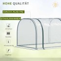 Roheline terasest ja plastist uksega kasvuhoone 350 × 100 × 80 cm