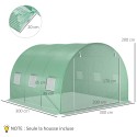 Kasvuhoone asenduskile 3 × 3 × 2 m, roheline, 6 akna ja uksega