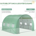Kasvuhoone asenduskile 3 × 3 × 2 m, roheline, 6 akna ja uksega