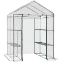 Kilekasvuhoone 6 riiuliga, terasest ja PVC-st, 143 × 143 × 195 cm