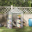 Kilekasvuhoone 6 riiuliga, terasest ja PVC-st, 143 × 143 × 195 cm
