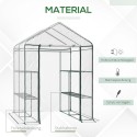 Kilekasvuhoone 6 riiuliga, terasest ja PVC-st, 143 × 143 × 195 cm