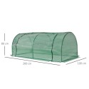 Terasest ja plastist kasvuhoone uksega 200 × 100 × 80 cm, roheline