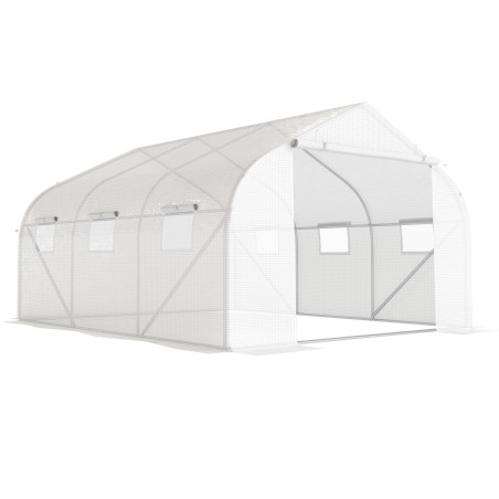 Tunnelkasvuhoone metallraami ja 6 avatava aknaga, 4,45 × 3 × 2,05 m