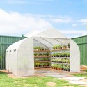 Tunnelkasvuhoone metallraami ja 6 avatava aknaga, 4,45 × 3 × 2,05 m