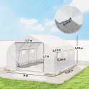 Tunnelkasvuhoone metallraami ja 6 avatava aknaga, 4,45 × 3 × 2,05 m