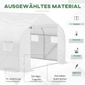 Tunnelkasvuhoone metallraami ja 6 avatava aknaga, 4,45 × 3 × 2,05 m