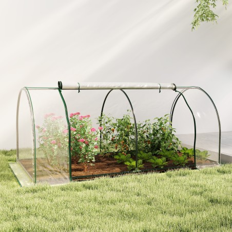 Uksega terasest ja plastikust kasvuhoone 250 × 100 × 80 cm, roheline