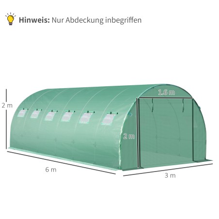 Veekindel UV-kaitsega kasvuhoonekile 6 × 3 × 2 m, PE, roheline