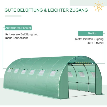 Veekindel UV-kaitsega kasvuhoonekile 6 × 3 × 2 m, PE, roheline
