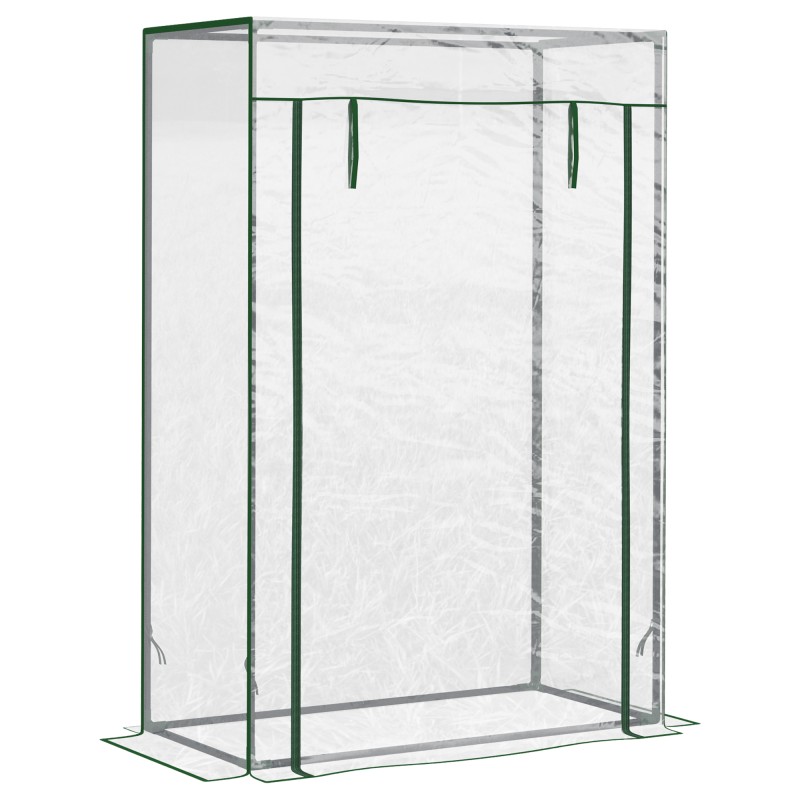 Terasraamiga läbipaistev kasvuhoone rullitava uksega, 100 × 50 × 150 cm
