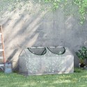 Teraskarkassiga PE-kilega kasvuhoone aknaga, valge, 120 × 60 × 60 cm