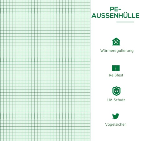 Ilmastikukindel kasvuhoone rullitavate akendega, roheline, 180 × 60 × 60 cm
