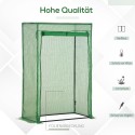 Terasraamiga kilega kasvuhoone uksega, roheline, 100 × 50 × 150 cm