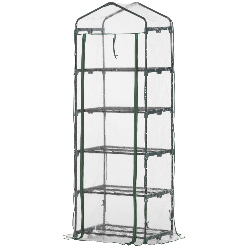 5 riiuliga minikasvuhoone lillede ja köögiviljade kasvatamiseks, 69 × 49 × 193 cm